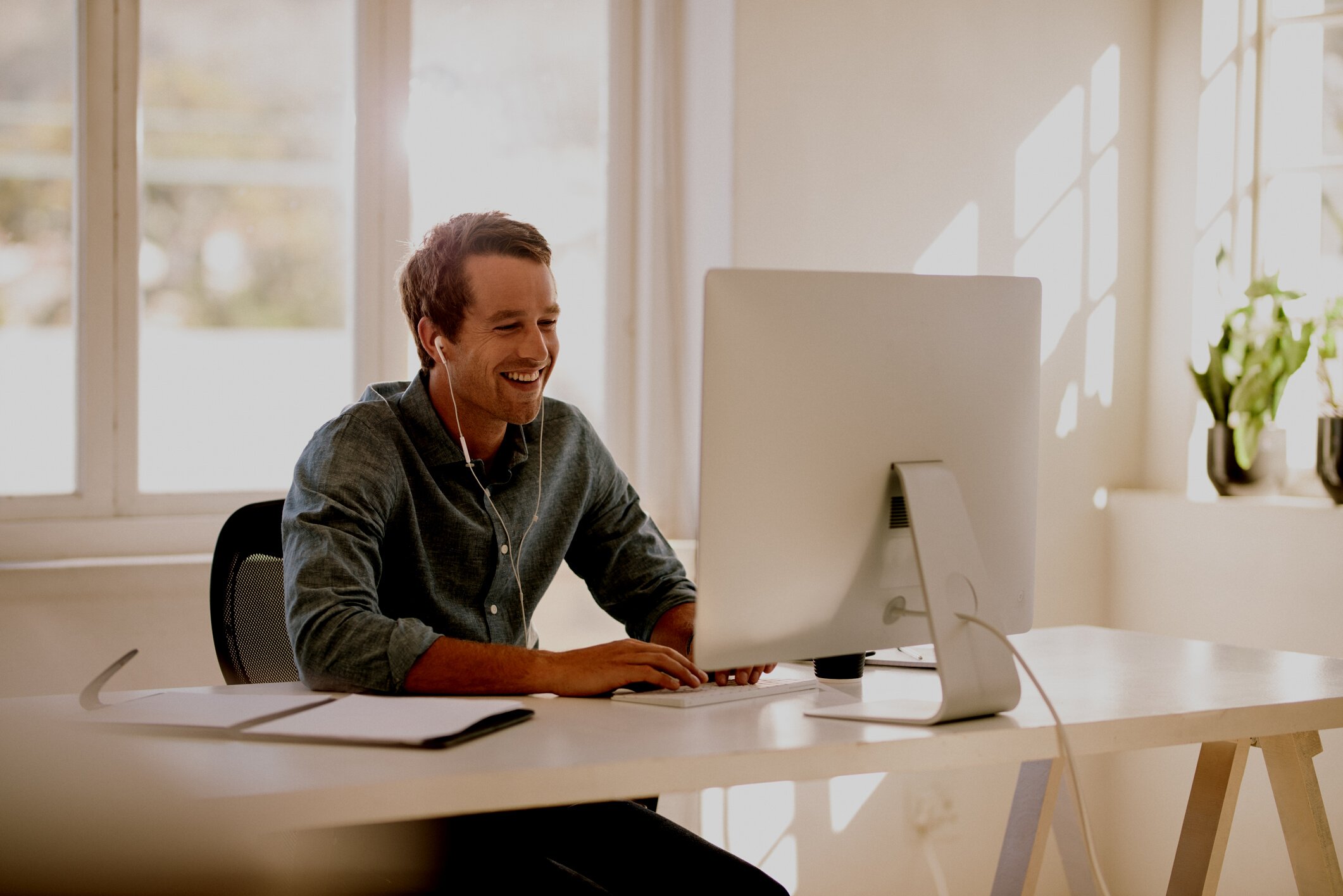 Entrepreneur Working on Computer